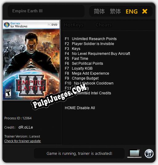 Entrenador liberado a Empire Earth III [v1.0.5]