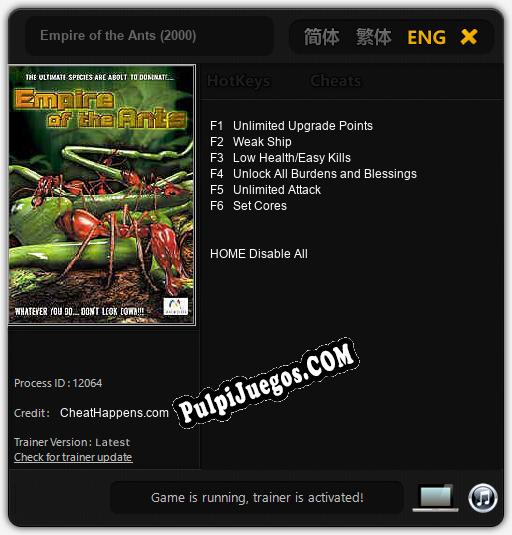 Empire of the Ants (2000): Treinador (V1.0.9)