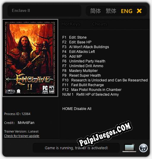 Enclave II: Cheats, Trainer +13 [MrAntiFan]