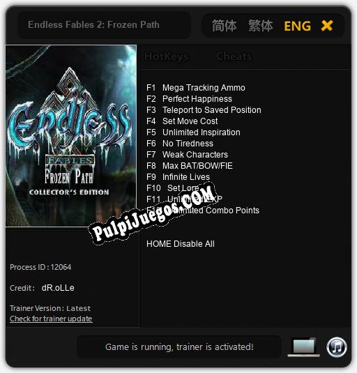 Endless Fables 2: Frozen Path: Cheats, Trainer +12 [dR.oLLe]