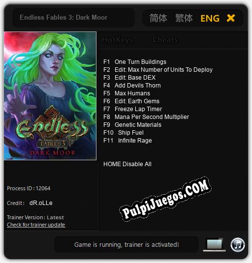 Endless Fables 3: Dark Moor: Cheats, Trainer +11 [dR.oLLe]