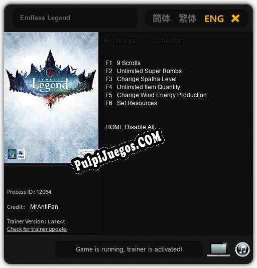 Endless Legend: Trainer +6 [v1.2]