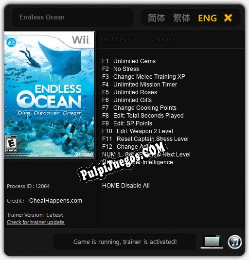 Endless Ocean: Treinador (V1.0.51)