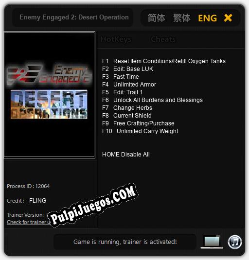 Enemy Engaged 2: Desert Operations: Trainer +10 [v1.5]