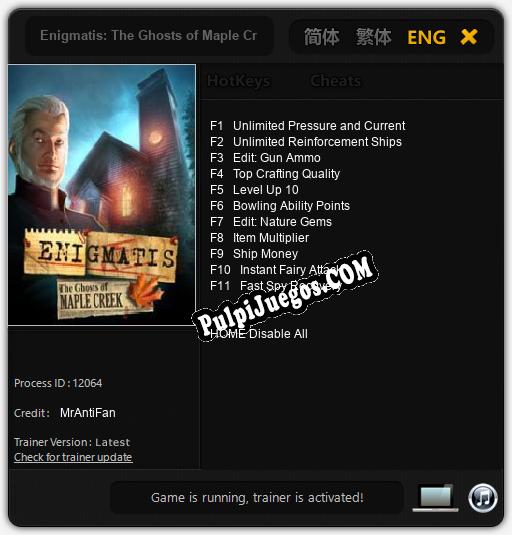 Enigmatis: The Ghosts of Maple Creek: Treinador (V1.0.41)