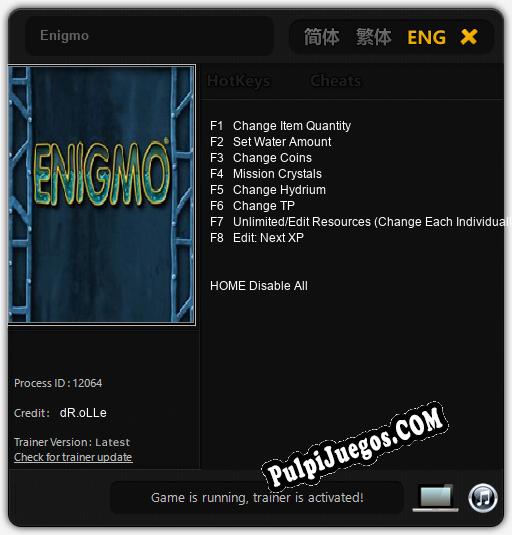 Enigmo: Cheats, Trainer +8 [dR.oLLe]