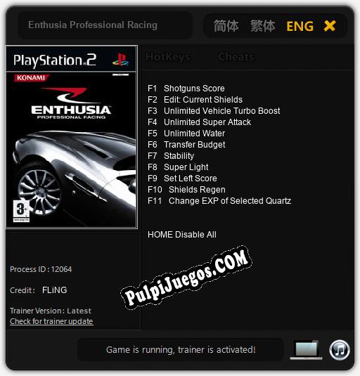 Entrenador liberado a Enthusia Professional Racing [v1.0.8]