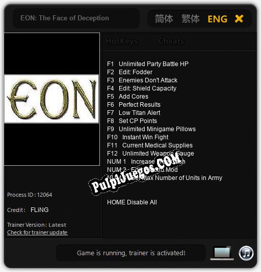 EON: The Face of Deception: Treinador (V1.0.22)