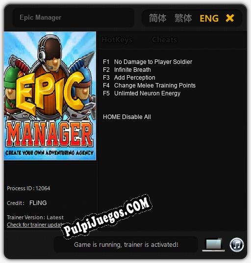 Epic Manager: Trainer +5 [v1.2]