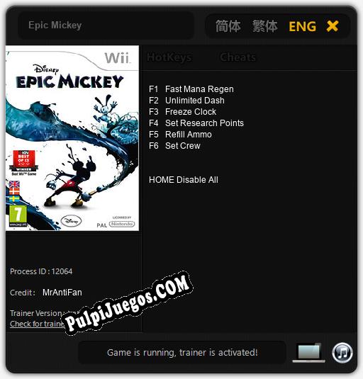 Epic Mickey: Cheats, Trainer +6 [MrAntiFan]