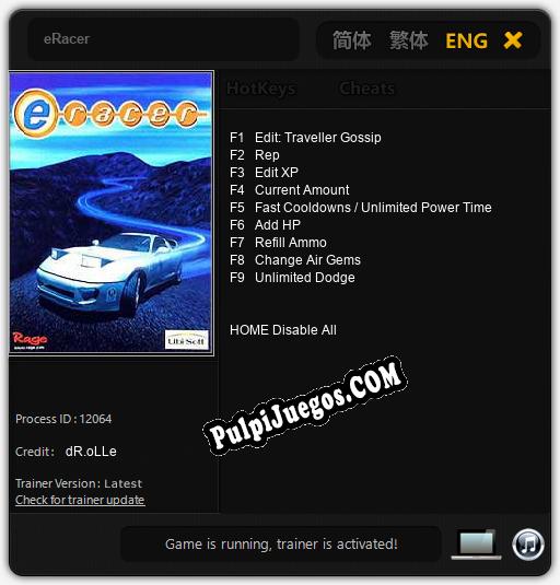 eRacer: Cheats, Trainer +9 [dR.oLLe]