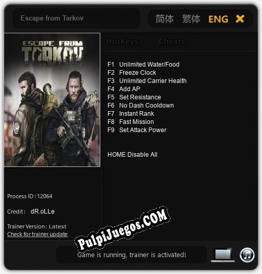 Entrenador liberado a Escape from Tarkov [v1.0.7]