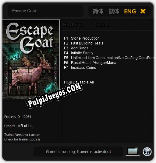 Escape Goat: Treinador (V1.0.75)