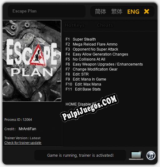 Escape Plan: Cheats, Trainer +11 [MrAntiFan]