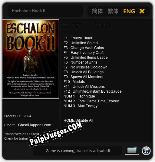 Entrenador liberado a Eschalon: Book II [v1.0.2]