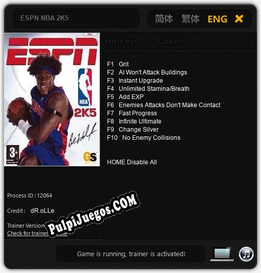 ESPN NBA 2K5: Cheats, Trainer +10 [dR.oLLe]