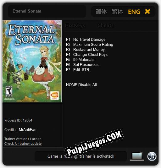 Eternal Sonata: Trainer +7 [v1.7]