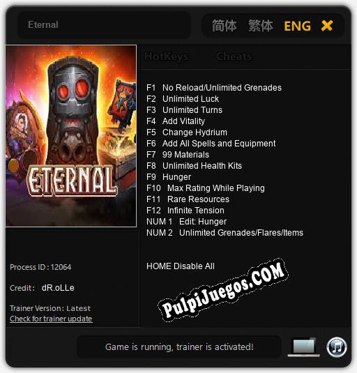 Eternal: Cheats, Trainer +14 [dR.oLLe]