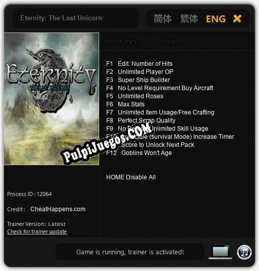 Eternity: The Last Unicorn: Cheats, Trainer +12 [CheatHappens.com]