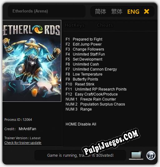 Entrenador liberado a Etherlords (Arena) [v1.0.9]