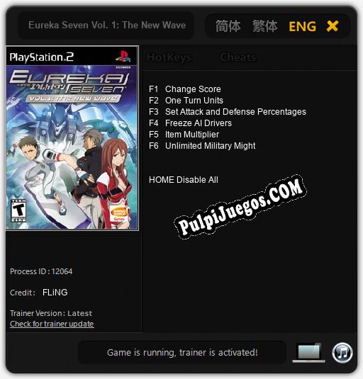 Entrenador liberado a Eureka Seven Vol. 1: The New Wave [v1.0.4]