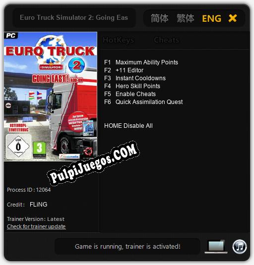 Entrenador liberado a Euro Truck Simulator 2: Going East! [v1.0.9]