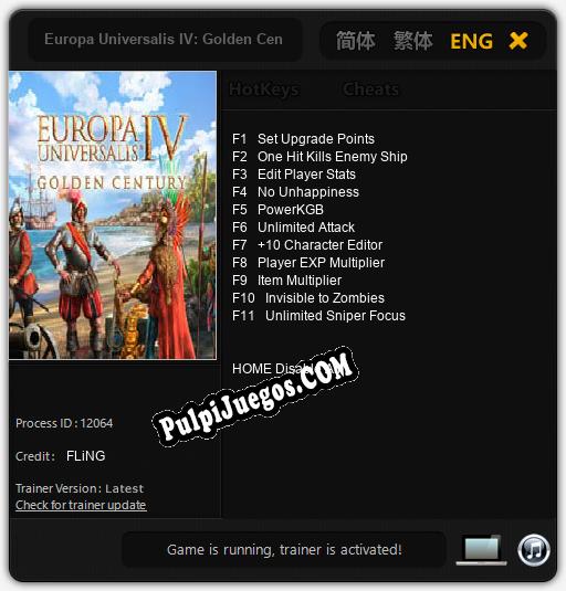 Entrenador liberado a Europa Universalis IV: Golden Century [v1.0.6]