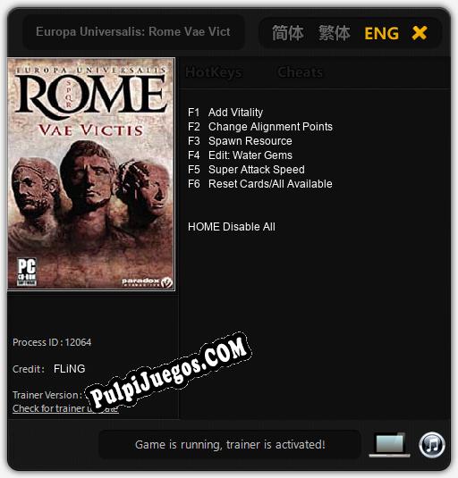 Entrenador liberado a Europa Universalis: Rome Vae Victis [v1.0.8]