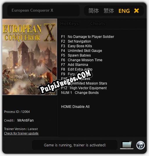 European Conqueror X: Trainer +13 [v1.5]