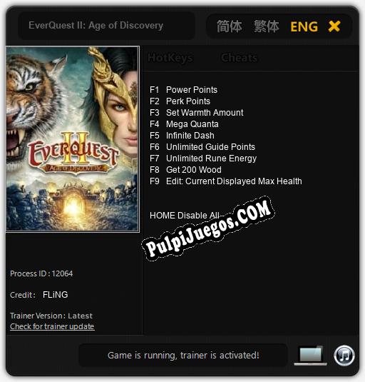 EverQuest II: Age of Discovery: Treinador (V1.0.93)