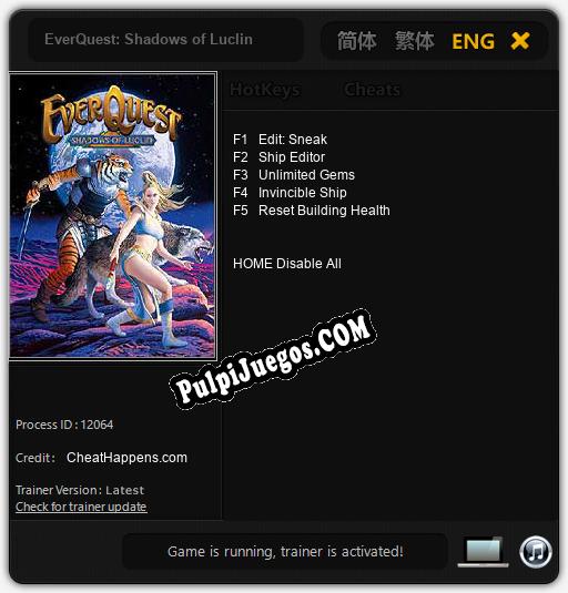 Entrenador liberado a EverQuest: Shadows of Luclin [v1.0.8]