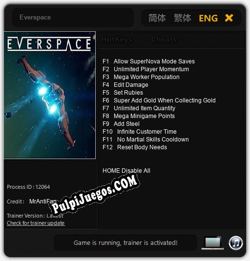 Everspace: Trainer +12 [v1.1]