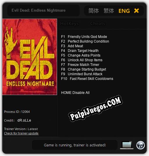 Evil Dead: Endless Nightmare: Treinador (V1.0.81)