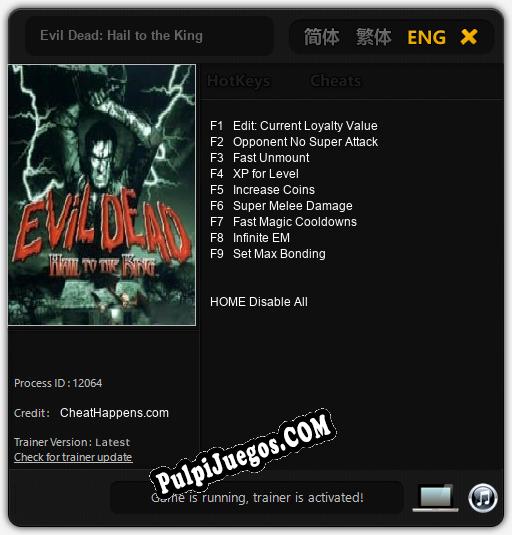 Evil Dead: Hail to the King: Trainer +9 [v1.8]