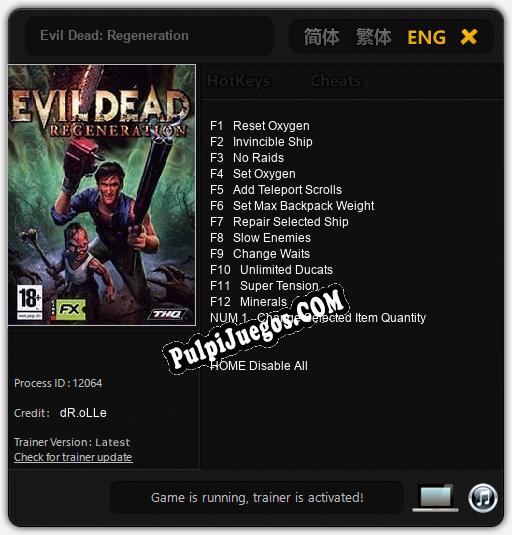 Evil Dead: Regeneration: Treinador (V1.0.38)