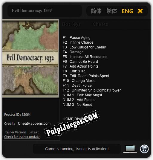 Entrenador liberado a Evil Democracy: 1932 [v1.0.1]