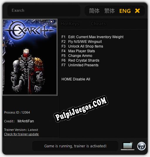 Exarch: Trainer +7 [v1.5]