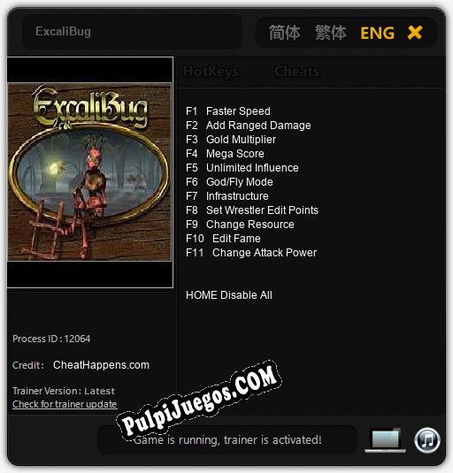 ExcaliBug: Cheats, Trainer +11 [CheatHappens.com]