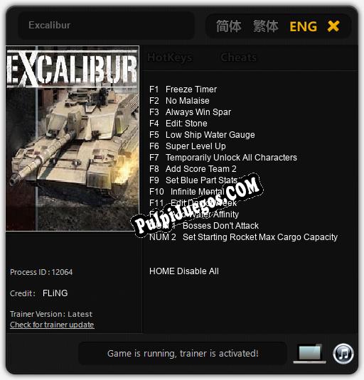 Excalibur: Treinador (V1.0.5)