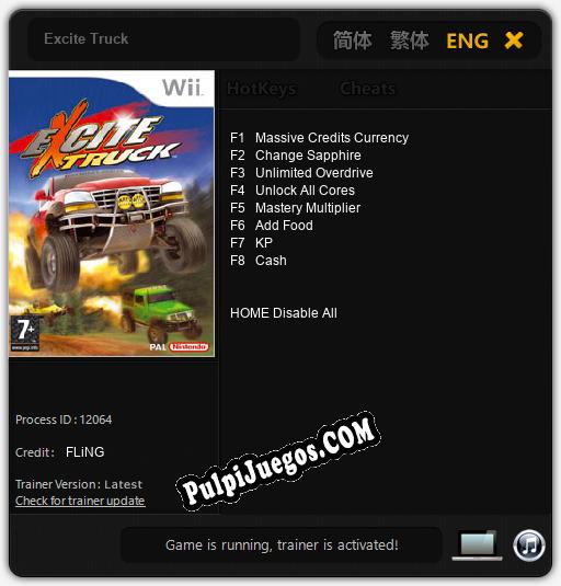 Excite Truck: Cheats, Trainer +8 [FLiNG]