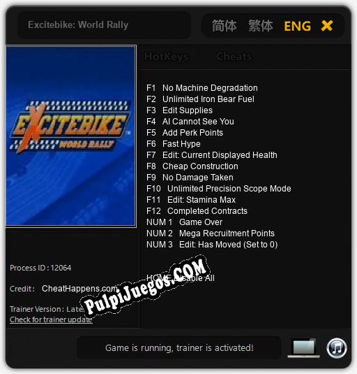 Excitebike: World Rally: Cheats, Trainer +15 [CheatHappens.com]