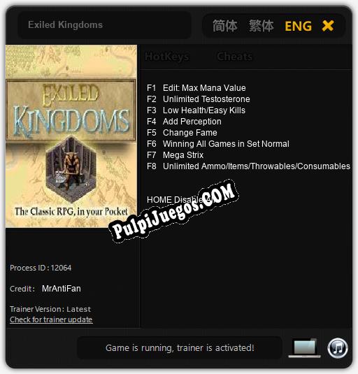 Exiled Kingdoms: Trainer +8 [v1.6]