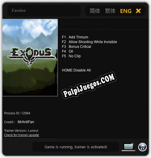 Entrenador liberado a Exodus [v1.0.4]