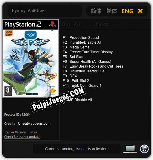 EyeToy: AntiGrav: Cheats, Trainer +11 [CheatHappens.com]