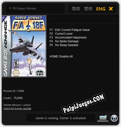 F-18 Super Hornet: Trainer +5 [v1.2]