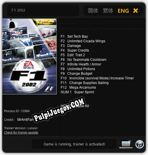 F1 2002: Treinador (V1.0.54)