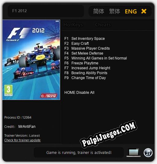 F1 2012: Treinador (V1.0.23)