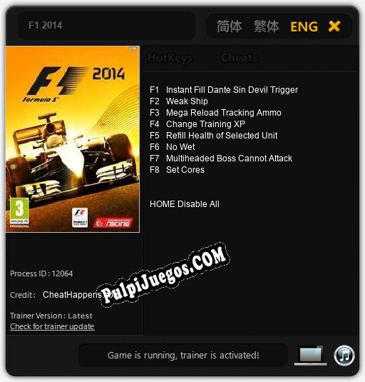 F1 2014: Trainer +8 [v1.3]