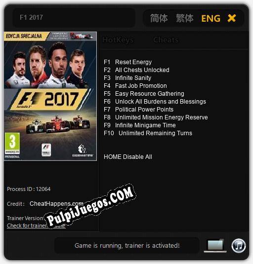 F1 2017: Trainer +10 [v1.8]