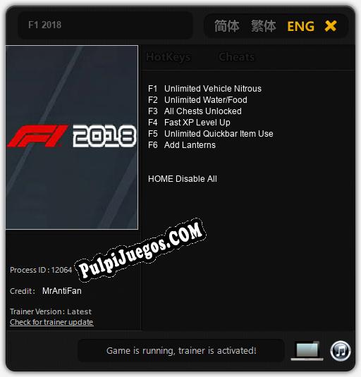 Entrenador liberado a F1 2018 [v1.0.3]